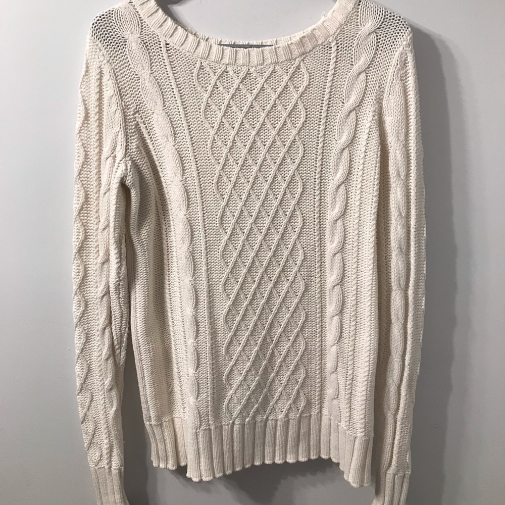 Cord knit cream sweater!!